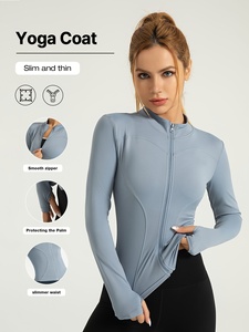 Veste de yoga côtelée pour femme à manches longues, vêtements de sport pour l'entraînement, la course et la gym, personnalisable avec logo, OEM, ODM, marque privée, vente en gros - Product Image 3