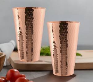 Verre à boire artisanal en cuivre martelé, vaisselle traditionnelle en cuivre - Product Image 2