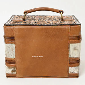 Bolso de mano clásico de cuero para mujer con detalles de pelo, doble cremallera, compartimentos estructurados, ideal para fiestas y eventos. - Product Image 3