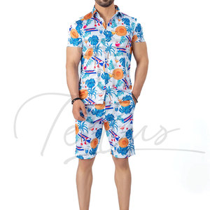 Conjunto de Dos Piezas de Verano 2024 de Alta Calidad, Pantalones Cortos de Playa para Hombre y Camisa Casual con Estampado Completo, Traje de Playa Transpirable para Hombre - Product Image 5