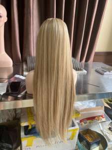 #613 Vietnamese Virgin Raw Hair Straight Highest Quality Long Blonde Transparent <b>Wigs</b> Human Hair HD Lace Front <b>Wig</b> - Product Image 6
