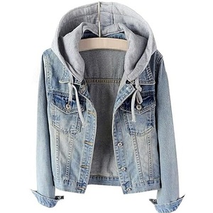 Custom Printed Embroidered Denim Jeans Hoodie Winter Heavyweight Plus Size Oversized Streetwear Eco-Friendly Outerwear Pockets - Product Image 1
