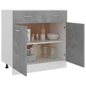 Concrete Gray 31.5"x18.1"x32.1" Engineered Wood <b>Kitchen</b> <b>Cabinets</b> with Drawer Bottom <b>Cabinet</b> - Product Image 4