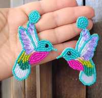 Boucles d'oreilles manches papillon brodées de perles de rocaille faites à la main pour femmes et jeunes filles, style classique de la Nouvelle-Orléans, design indien artisanal