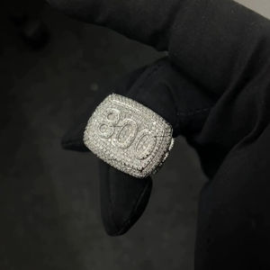 Bague Cocktail de Luxe Personnalisée Hip Hop avec Diamants VVS pour Hommes, Certifiée IGI, en Argent 925 - Product Image 5