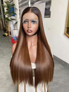 De 8 pouces à 32 pouces Os Droite Perruques VietNam Cheveux Humains Avant de Lacet Perruque Remy Dentelle Perruques Cheveux Humains Naturels - Product Image 4