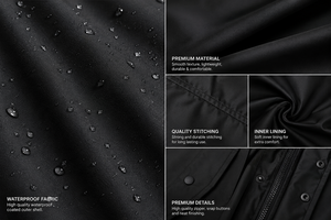 Custom Long Hooded Waterproof Polyester <b>Raincoat</b> <b>Men</b> Windproof Outdoor Workwear Fleece Lining All Season Custom Logo OEM ODM - Product Image 5