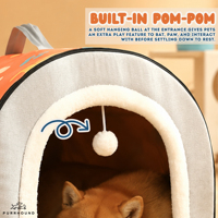 Lit tunnel douillet pour animaux de compagnie, maison 2-en-1 pour chiens et chats avec coussin amovible, canapé portable et lavable pour animaux de compagnie d'intérieur