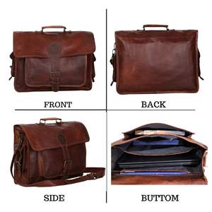 Sac à main pour ordinateur portable en cuir véritable pour homme, sac messager avec bandoulière, léger, portable, en polyester, pour le bureau, les affaires et les voyages - Product Image 2