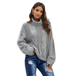Autumn Winter Women's Cross-border Pure Color Large Size Loose Knit Cotton Cotton <b>Top</b> <b>Coat</b> Long Sleeve Pullover Sweater Women - Product Image 1