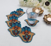 Ensemble de sous-verres en perles de rocaille haut de gamme, tapis perlé fait main, designs uniques, achetez directement auprès du fournisseur au prix de gros