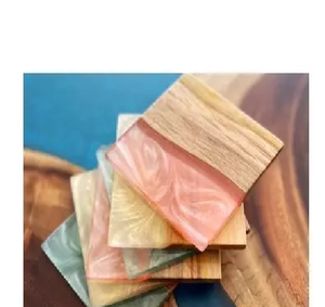 New Square Wooden Resin Coasters New Trendy Design Tea Cup Mats Pads Best Price Handmade Household Dinnerware <b>Glass</b> Coaster - Product Image 1