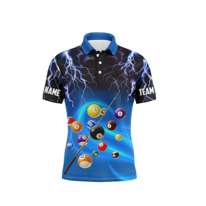 เสื้อโปโลพิมพ์ลาย 3 มิติ แบบซับลิเมชั่น สำหรับทีมพูลชาย ผลิตขายส่งจากโรงงาน คุณภาพสูง สำหรับทุกเพศ - Product Image 4