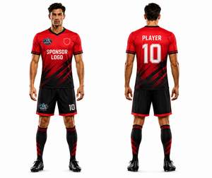 Guantes Deportivos Modernos al por Mayor, Conjuntos de Uniformes de Fútbol Sublimados Personalizados, Camiseta y Pantalones Cortos de Fútbol Profesional para Adultos - Product Image 1