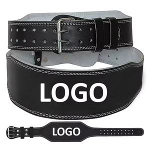 Cinturón de Powerlifting de Cuero Negro, Cinturón de Gimnasio Acolchado Personalizado, Soporte Lumbar para Levantamiento de Pesas, Hebilla de Acero Inoxidable de Doble Punta - Product Image 2