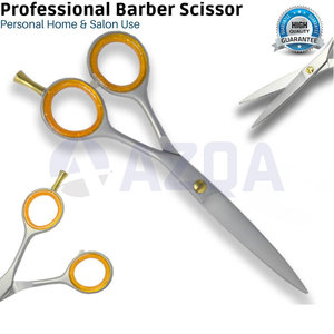 Stainless Steel Professional Barber Hair Cutting Scissors Ergonomic Shears with <b>Rubber</b> <b>Ring</b> Inserts and Finger Rest Salon Use - Product Image 2