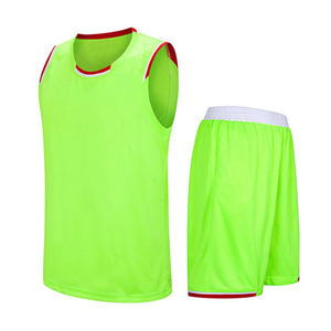 Unisex <b>Neon</b> Green Basketball Jersey Set Sleeveless Tank <b>Top</b> Shorts Quick Dry Elastic Waist Regular Fit Solid Color Summer 100% - Product Image 1