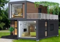 Maison préfabriquée pliable de 40 pieds avec toit à panneaux solaires et système hybride connecté au réseau