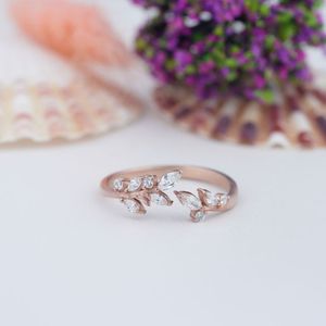 Leaf Shape <b>Adjustable</b> Open Rose Gold Plated 925 <b>Sterling</b> <b>Silver</b> Diamond Knuckle Finger <b>Rings</b> Fashion Jewelry for Women - Product Image 6