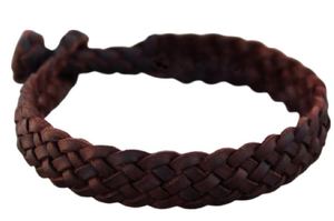 Bracelet en cuir tressé marron, bracelet noué, bracelet uni teint, bijoux de poignet, bracelets en corde tendance, ceintures en cuir - Product Image 4