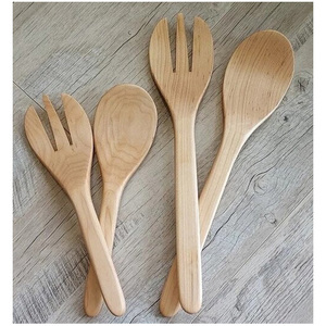 Wholesale 30.5 cm Modern Salad Fork and Spoon Solid Acacia Wood Salad Servers <b>Set</b> for Efficient Mixing Unique Wooden Salad Serve - Product Image 6