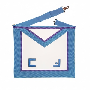 Delantal Masónico Master Mason M B, Alfabeto Masónico, Cuero Premium, Bordado a Mano, Delantal Ceremonial para Logia Azul, OEM, ODM, Venta al Por Mayor - Product Image 1