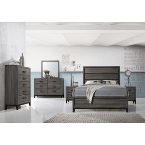 <b>Queen</b> <b>Size</b> Contemporary Gray Wood <b>Bed</b> Modern Design with Comfort and Style - Product Image 6