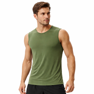 Débardeur de sport et fitness pour homme, col rond, en coton fin, respirant, couleur unie, idéal pour l'été - Product Image 2