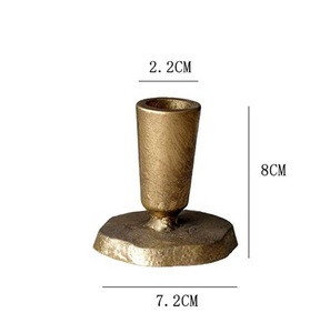 Support de décoration de table, bougeoir doré de luxe, bougeoir simple en métal, support classique vintage, lot de 3 - Product Image 5