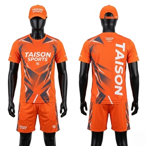 Camiseta de bádminton para hombre de poliéster interlock premium de 180 GSM, color naranja óxido, azul marino, con panel diagonal y logotipo personalizado por sublimación. - Product Image 5