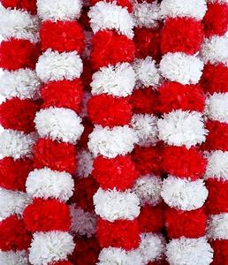 Guirlande de fleurs artificielles de haute qualité, jaunes et oranges, longues, en forme de marigold, pour décoration suspendue, fleurs de mariage indiennes, lot de 10 - Product Image 3