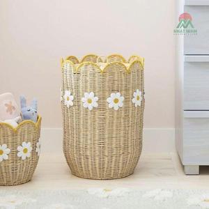 Cesta de Almacenamiento Multiusos Vintage Ecológica de Bambú con Diseño de Margarita - Product Image 2