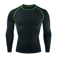 Rashguard à manches courtes pour hommes, noir, antibactérien, vêtements de sport, haut de compression MMA