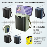 LN-1316miniSUN Enceinte solaire avec support de téléphone, antenne télescopique, radio FM, mini enceinte sans fil, vente en gros