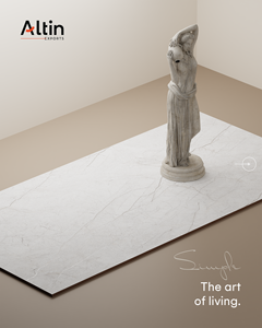 กระเบื้องพอร์ซเลนเคลือบเงาขนาด 600x1200 มม. รุ่น Fortune White ลายแกะสลักแบบไร้รอยต่อ เกรด A+ ขนาด 60x120 ซม. สำหรับผนังและพื้น - Product Image 1