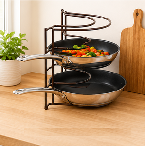 Wholesale 5-Tier Pot and <b>Pan</b> Organizer Rack for Kitchen Cabinet Metal Cookware Storage Stand & Lid <b>Holder</b> <b>Pan</b> <b>Holder</b> - Product Image 4