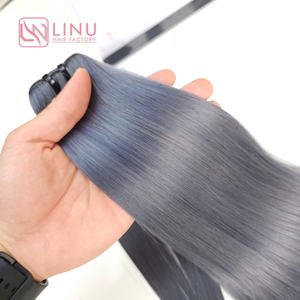 <b>Grey</b> Color Vietnamese Human Price Hair Extensions Natural Straight <b>Wig</b> Hair Bone Straight - Product Image 6