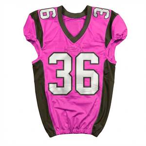 Jersey Profesional de Fútbol Americano Gris con Cuello Rojo, Sublimación Personalizada, Uniforme Deportivo Clásico de Gridiron - Product Image 3