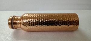 Embossed Geometric Copper Water Bottle Gift Set With Two Matching Copper <b>Glasses</b> Textured Designer Drinkware Gift - Product Image 5