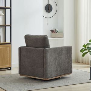 Fauteuil pivotant carré rembourré de 30,7 po de large, fauteuil d'appoint pivotant à 360 degrés, fauteuil club confortable pour salon - Product Image 5