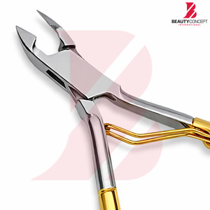 ผลิตภัณฑ์คุณภาพดีที่สุด กรรไกรตัดหนังกำพร้าเคลือบทอง สแตนเลสสองสี ที่ตัดเล็บมืออาชีพ อุปกรณ์ดูแลความงามสำหรับทำเล็บ - Product Image 5