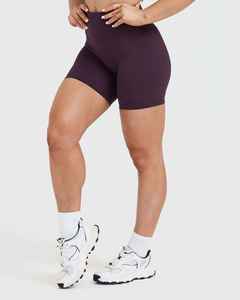 Shorts de sport taille haute pour femme, couleur bleu myrtille, en tricot extensible polyester, séchage rapide, idéal pour le yoga et l'entraînement, couleur tendance, best-seller - Product Image 2