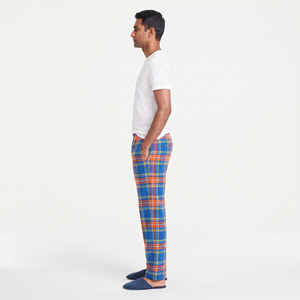 Pantalon en flanelle pour hommes, doux et chaud, à carreaux, décontracté, coupe ample, pantalon de pyjama, taille mi-haute avec cordon de serrage, vêtements d'hiver - Product Image 3