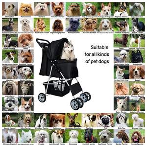 TH-PPS-060 Ventilated Pet Stroller with Mesh Panels Removable <b>Cushion</b> and Easy Fold System for <b>Travel</b> and Storage - Product Image 5