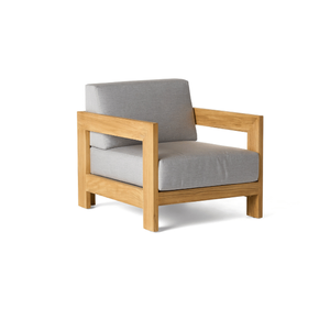 Canapé simple d'extérieur en teck massif, chaise longue de jardin moderne et minimaliste avec coussin épais imperméable, terrasse, balcon - Product Image 1