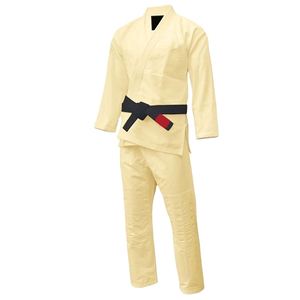 Kimono de Jiu-Jitsu Brésilien Unisexe de Qualité Supérieure en Promotion – Blanc/Noir avec Ceinture et Logo Personnalisé – Tenue de Karaté - Product Image 1