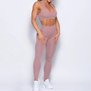 Ensembles de yoga pour femmes, ensembles d'entraînement 2 pièces - Tenues de yoga sans couture effet délavé, shorts et haut court assortis, ensemble de vêtements de sport pour la gym - Product Image 6
