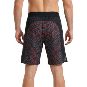 Shorts de MMA con Patrón Tribal Rojo Carbón, Costuras Reforzadas, Shorts de Entrenamiento Resistentes para Hombre, Shorts de Fitness MMA - Product Image 2