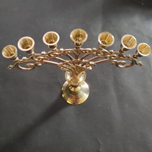 7 Pillar Gold Metal <b>Candle</b> Stand Luxury Decorative <b>Candle</b> Holder For Dining Hall Centerpiece And Hotel Lobby Display From India - Product Image 4