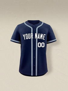 Camiseta de béisbol personalizada para hombre, camisa deportiva con botones y rayas rojas y negras, nombre y número - Product Image 4